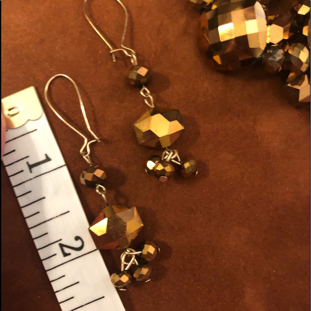 DYT copper beaded earrings and bracelet set - Picture 3 of 3